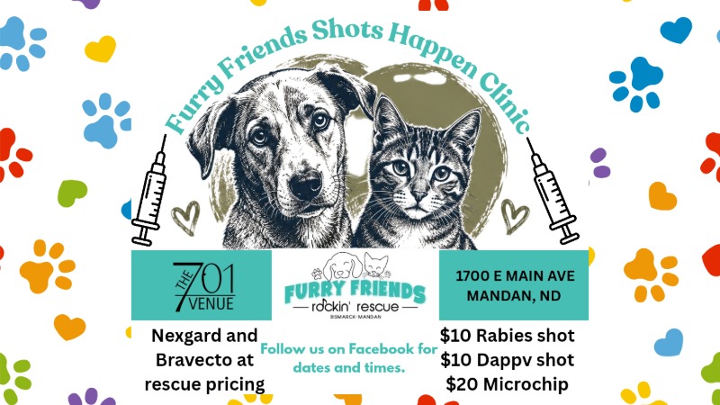 Take your cat or dog to the Furry Friends Shots Happen Clinic